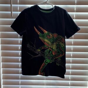 Cat & Jack Black Tee with Colorful Chameleon